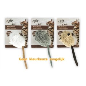 AFP Wooly Mouse Lamswol Met Piep En Catnip Assorti