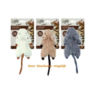 AFP Jumbo Muis Crinkle Lamswol Met Catnip Assorti