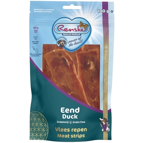 Renske Gezonde Beloningen Vlees Repen Eend 100 gram