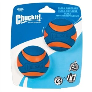 Chuckit Ultra Squeaker Bal in maat M van 6 cm doorsnede