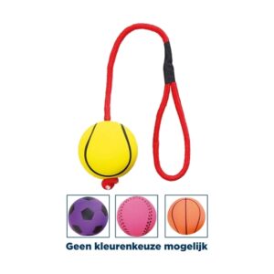 Trixie sportbal aan touw schuimrubber drijvend assorti