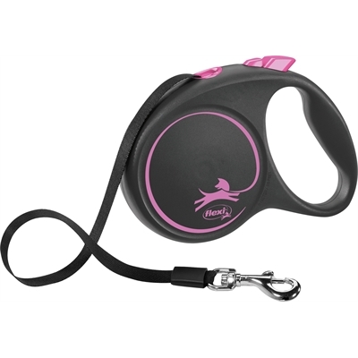 Flexi Rollijn Black Design Tape Roze (L 5 MTR TOT 50 KG)