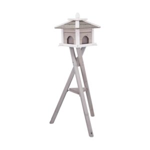 Trixie natura voederhuis met standaard en 4 silo’s grenen grijs / wit