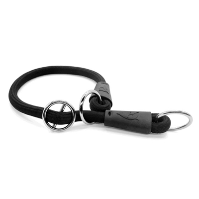 Morso Half Slip Halsband Hond Soft Rope Gerecycled Zwart