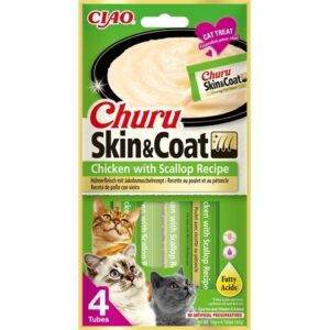 Inaba Churu Skin & Coat Chicken Scallop Kattensnack