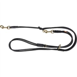 Trixie Hondenriem Leer Verstelbaar Pure Rond Zwart (200X1 CM)
